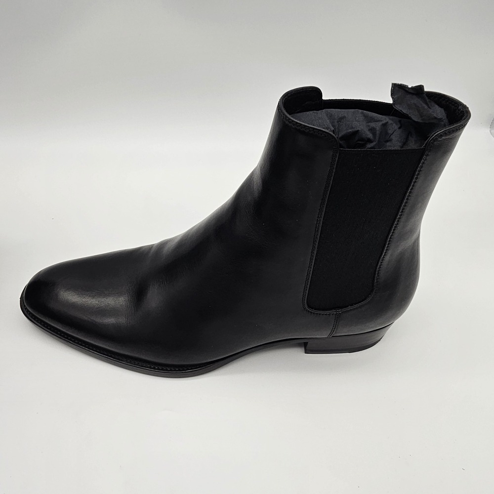 Saint Laurent Paris YSL Wyatt 30 Chelsea Boots Leather Nero Black U.S 9  EU 42